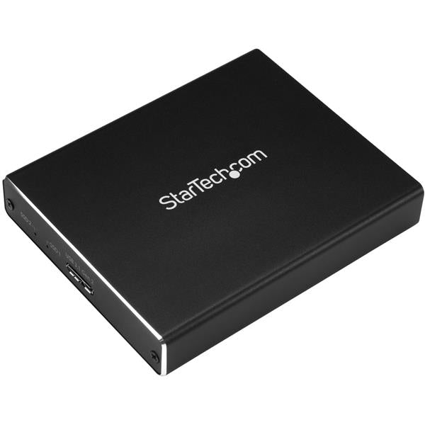 StarTech.com Dual-Slot Drive Enclosure for M.2 SATA SSDs - USB 3.1 (10Gbps) - RAID - TAA