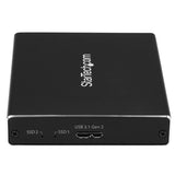StarTech.com Dual-Slot Drive Enclosure for M.2 SATA SSDs - USB 3.1 (10Gbps) - RAID - TAA