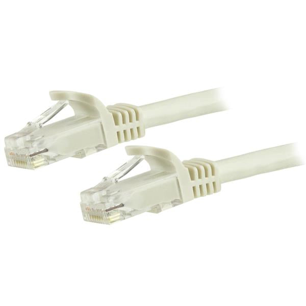 StarTech.com 125ft CAT6 Ethernet Cable - White CAT 6 Gigabit Ethernet Wire -250MHz 100W PoE RJ45 UTP Network/Patch Cord Snagless w/Strain Relief Individually Tested