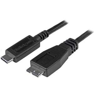 StarTech.com 1.6ft (50cm) USB-C to Micro USB-B Cable, USB 10Gbps, Data Cord, 3A, USB C to Micro-B Data Transfer Cable