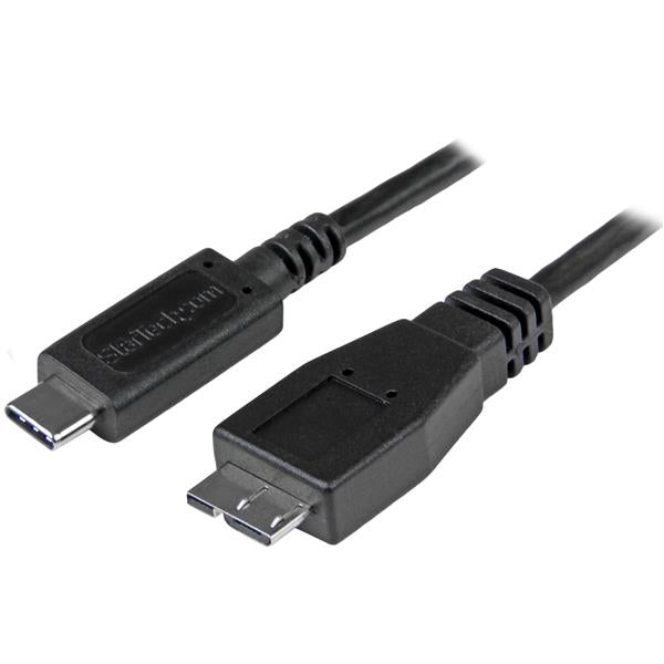 StarTech.com 1.6ft (50cm) USB-C to Micro USB-B Cable, USB 10Gbps, Data Cord, 3A, USB C to Micro-B Data Transfer Cable