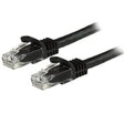 StarTech.com 1ft CAT6 Ethernet Cable - Black CAT 6 Gigabit Ethernet Wire -250MHz 100W PoE RJ45 UTP Network/Patch Cord Snagless w/Strain Relief Individually Tested