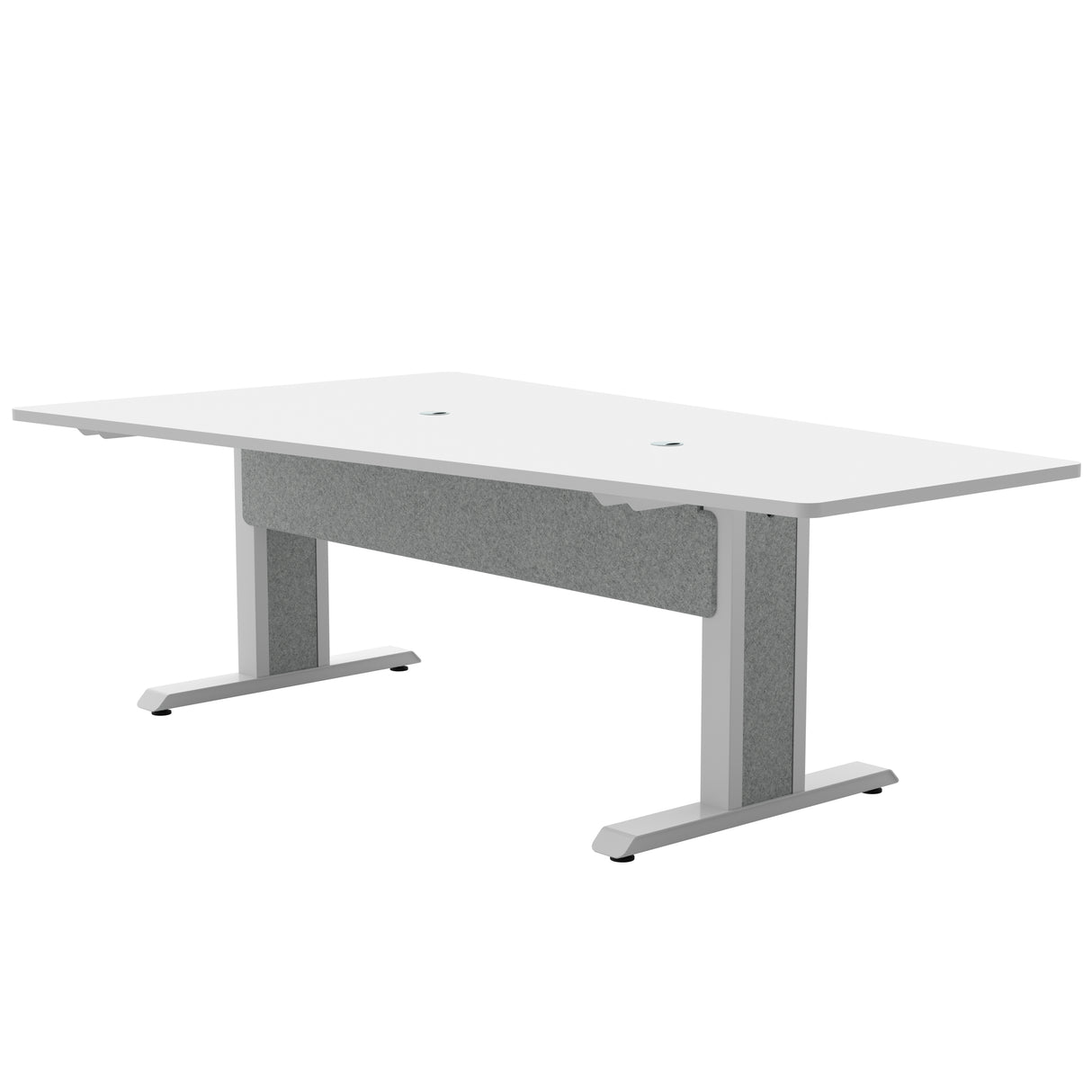 Middle Atlantic ForumTM 90" Angle Table for 5 to 7 People, 30" Seated Height, Designer White Table Top with Light Table Base
