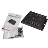 StarTech.com Industrial 8 Port Gigabit PoE+ Switch w/2 SFP MSA Slots - 30W - Layer/L2 Switch Hardened GbE Managed - Rugged High Power Gigabit Ethernet Network Switch IP-30/-40 C to 75 C - TAA