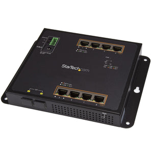 StarTech.com Industrial 8 Port Gigabit PoE+ Switch w/2 SFP MSA Slots - 30W - Layer/L2 Switch Hardened GbE Managed - Rugged High Power Gigabit Ethernet Network Switch IP-30/-40 C to 75 C - TAA