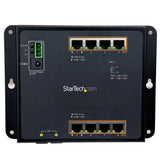 StarTech.com Industrial 8 Port Gigabit PoE+ Switch w/2 SFP MSA Slots - 30W - Layer/L2 Switch Hardened GbE Managed - Rugged High Power Gigabit Ethernet Network Switch IP-30/-40 C to 75 C - TAA
