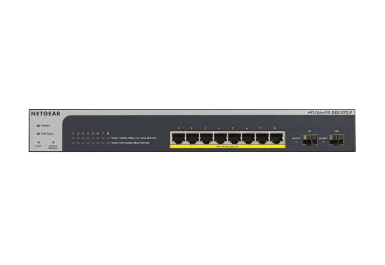 NETGEAR 10-Port PoE Gigabit Ethernet Smart Switch (GS510TLP)