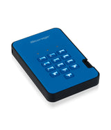 iStorage diskAshur² HDD 1TB Blue | Secure Portable Hard Drive |AES-XTS 256-bit Hardware Encryption | PIN protected | OS & Platform Independent | TAA Compliant|Brute force hack defence | Dust/Water Resistant