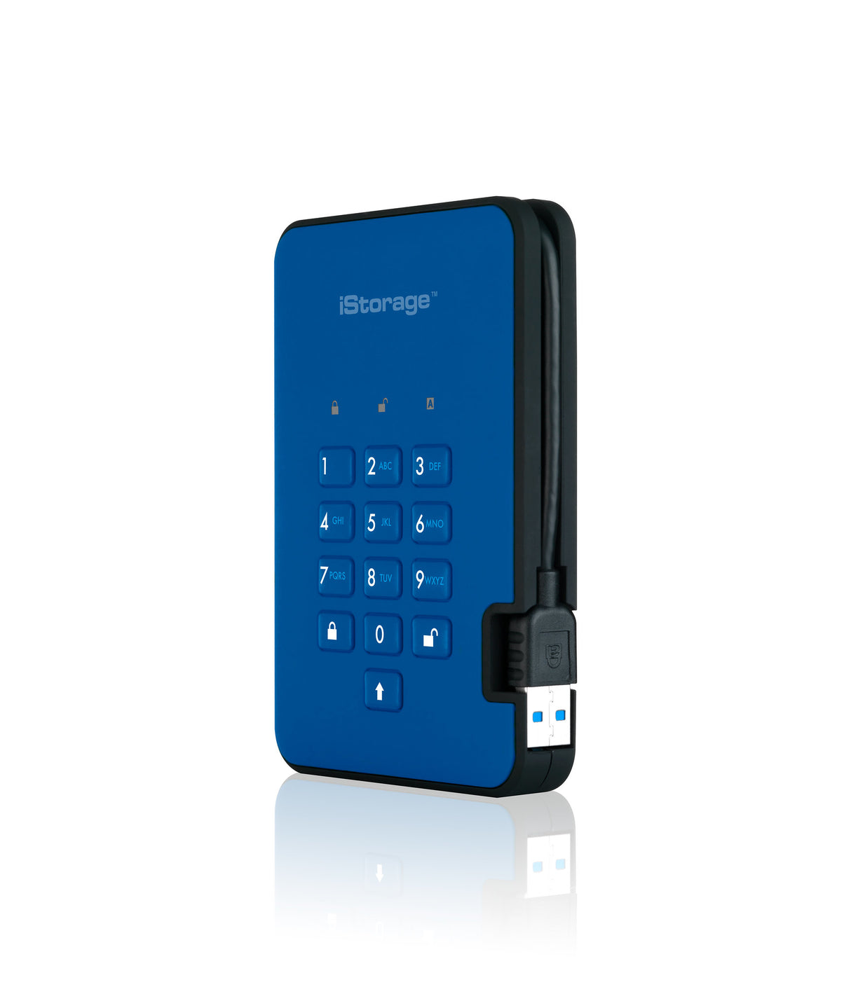 iStorage diskAshur² SSD 2TB Blue | Secure Portable Solid State Drive |AES-XTS 256-bit Hardware Encryption | PIN protected | OS & Platform Independent | TAA Compliant |Brute force hack defence | Dust/Water Resistant