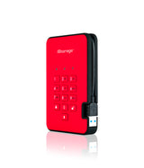 iStorage diskAshur² HDD 3TB Red | Secure Portable Hard Drive |AES-XTS 256-bit Hardware Encryption | PIN protected | OS & Platform Independent | TAA Compliant |Brute force hack defence | Dust/Water Resistant