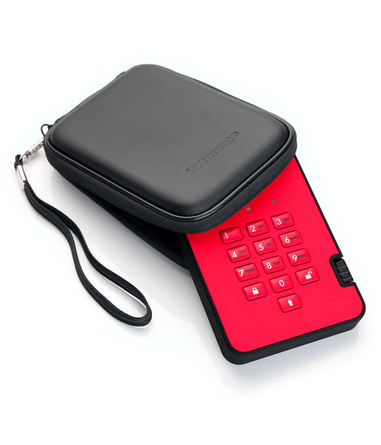 iStorage diskAshur² HDD 3TB Red | Secure Portable Hard Drive |AES-XTS 256-bit Hardware Encryption | PIN protected | OS & Platform Independent | TAA Compliant |Brute force hack defence | Dust/Water Resistant