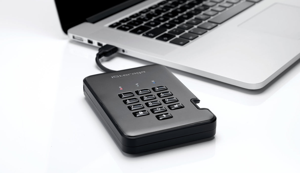 iStorage diskAshur PRO² HDD 2TB | Secure Portable Hard Drive |FIPS 140-2 Level 3 certified | AES-XTS 256-bit Hardware Encryption | PIN protected | OS & Platform Independent |GDPR, TAA Compliant|Brute force hack defence | Dust/Water Resistant