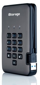 iStorage diskAshur PRO² HDD 2TB | Secure Portable Hard Drive |FIPS 140-2 Level 3 certified | AES-XTS 256-bit Hardware Encryption | PIN protected | OS & Platform Independent |GDPR, TAA Compliant|Brute force hack defence | Dust/Water Resistant