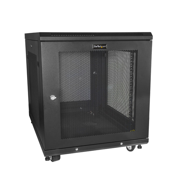 StarTech.com 12U Enterprise-Grade Server Rack Cabinet Kit, 19in Enclosed 4-Post Rack with Shelf and Cable Management, 29in (75cm) Mounting Depth, 992lb (450kg) Capacity