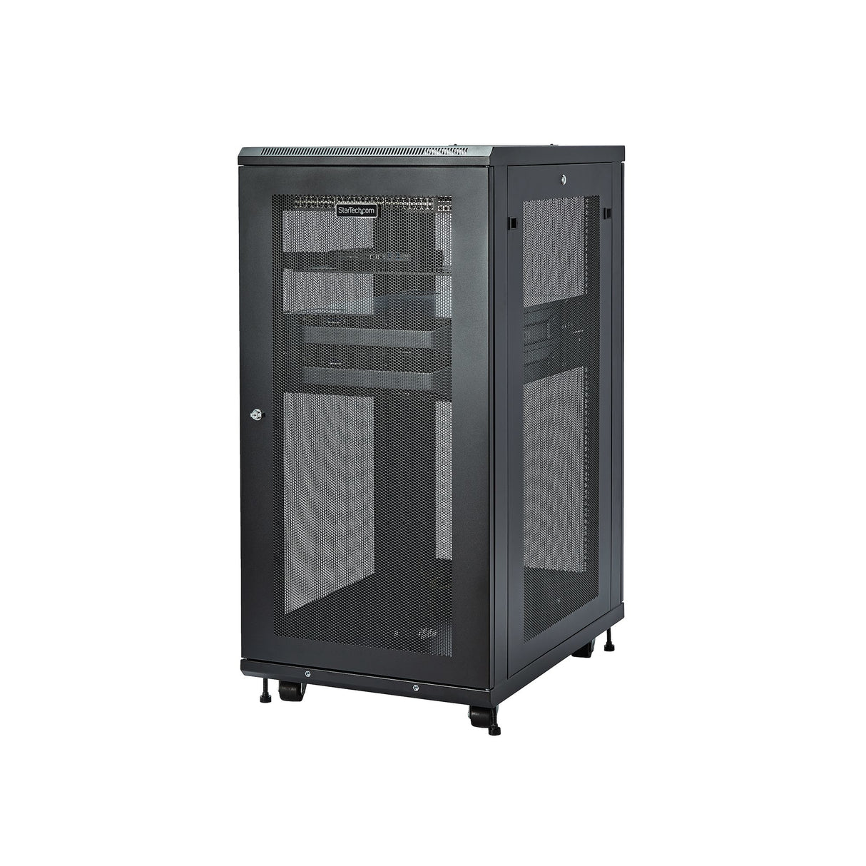 StarTech.com 24U Enterprise-Grade Server Rack Cabinet Kit, 19in Enclosed 4-Post Rack with Shelf and Cable Management, 29in (75cm) Mounting Depth, 992lb (450kg) Capacity