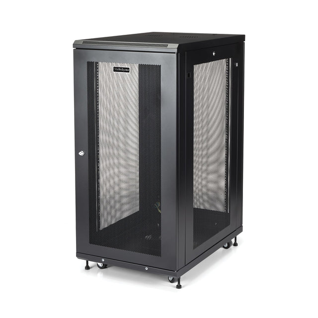 StarTech.com 24U Enterprise-Grade Server Rack Cabinet Kit, 19in Enclosed 4-Post Rack with Shelf and Cable Management, 29in (75cm) Mounting Depth, 992lb (450kg) Capacity