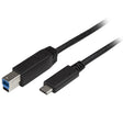 StarTech.com 6.6ft (2m) USB-B to USB-C Cable, USB 5Gbps, Data Cord, USB 3.0, USB-C Data Transfer Cable