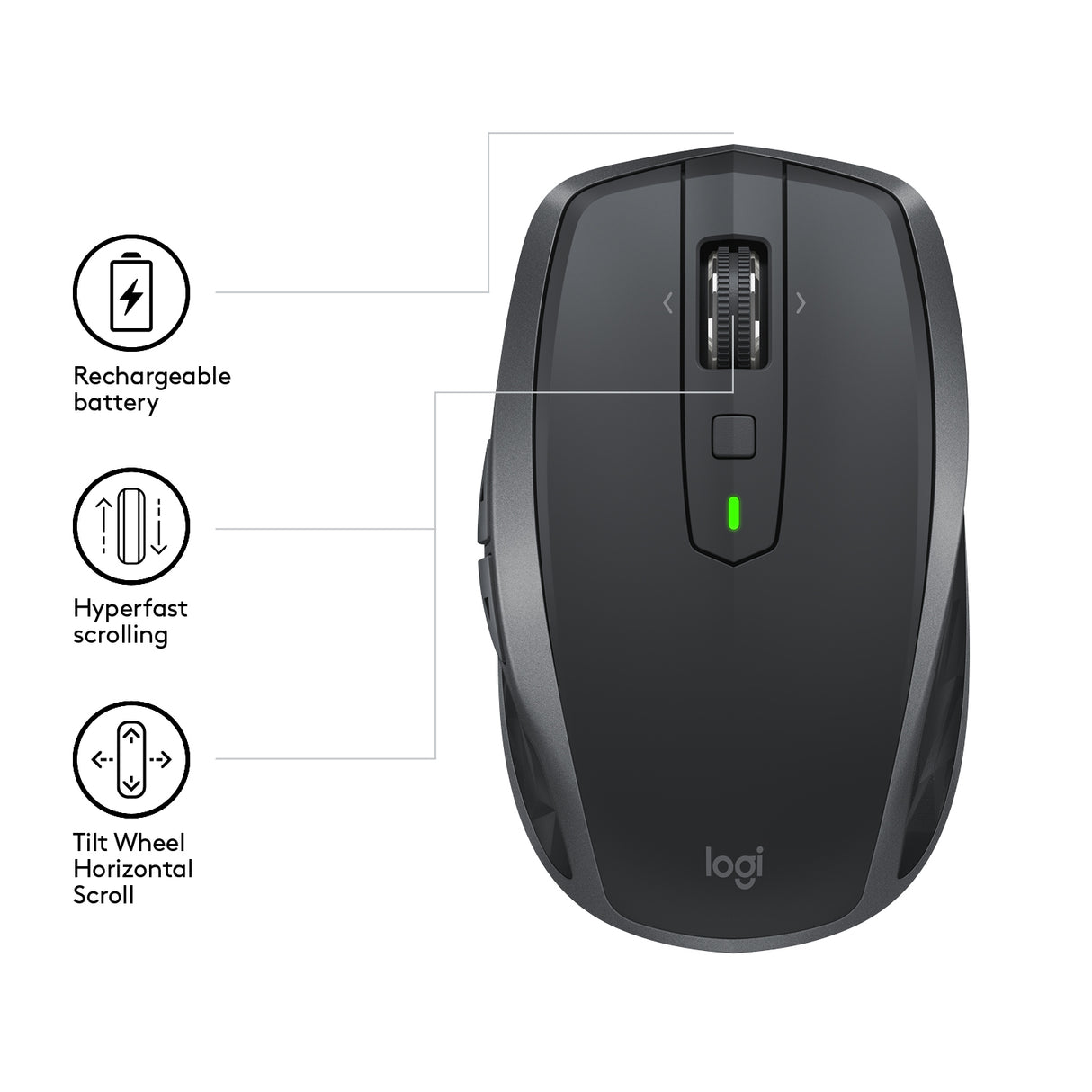 Logitech MX Anywhere 2S Wireless Mobile mouse Office Right-hand RF Wireless + Bluetooth 4000 DPI