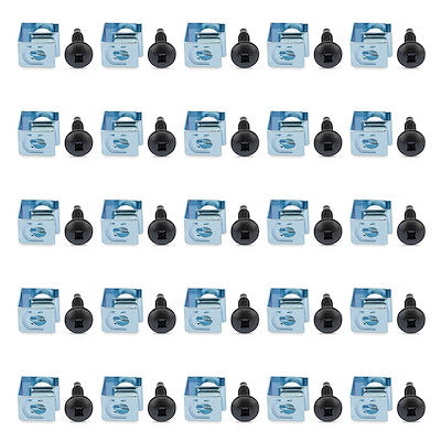 StarTech.com 50-Pack 10-32 19mm Screws and Square Hole Clip Nuts for 19" or 10" Server Racks, Cabinets and Enclosures, Black and Silver - TAA