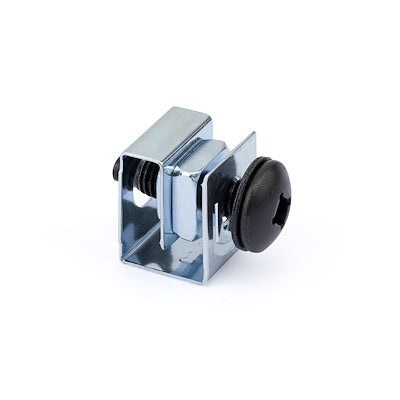 StarTech.com 50-Pack 10-32 19mm Screws and Square Hole Clip Nuts for 19" or 10" Server Racks, Cabinets and Enclosures, Black and Silver - TAA