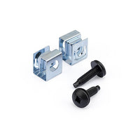 StarTech.com 50-Pack 10-32 19mm Screws and Square Hole Clip Nuts for 19" or 10" Server Racks, Cabinets and Enclosures, Black and Silver - TAA