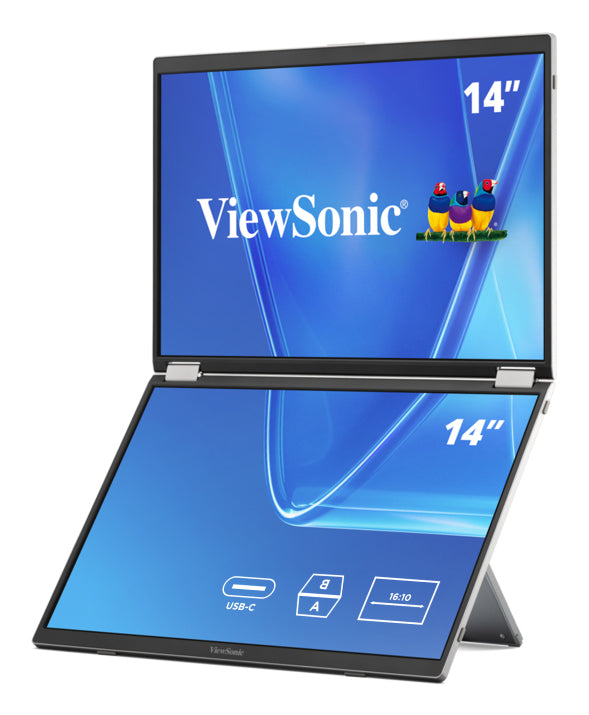Viewsonic VG1457 portable TV/monitor Portable monitor Grey 35.6 cm (14") LED 1920 x 1200 pixels