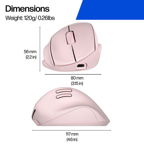 HP Tilt Ergonomic Pink Mouse 720M