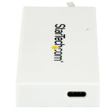 StarTech.com 4 Port USB C Hub with 1x USB-C & 3x USB-A Ports (SuperSpeed 5Gbps) - USB Bus Powered - Portable/Laptop USB 3.0 Adapter Hub - USB 3.2 Gen 1 Type-C Hub - White - TAA