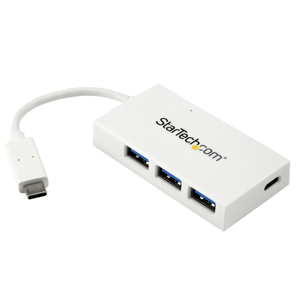 StarTech.com 4 Port USB C Hub with 1x USB-C & 3x USB-A Ports (SuperSpeed 5Gbps) - USB Bus Powered - Portable/Laptop USB 3.0 Adapter Hub - USB 3.2 Gen 1 Type-C Hub - White - TAA