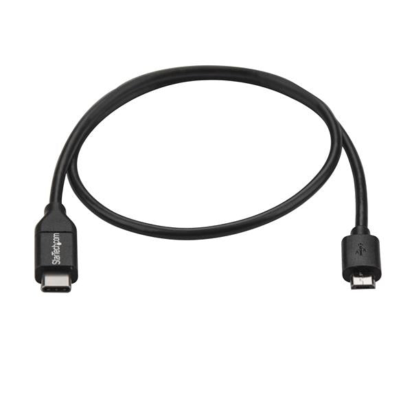StarTech.com 1.6ft (50cm) USB-C to Micro USB-B Cable, Data Cord, USB 2.0, USB C to Micro-B Data Transfer Cable