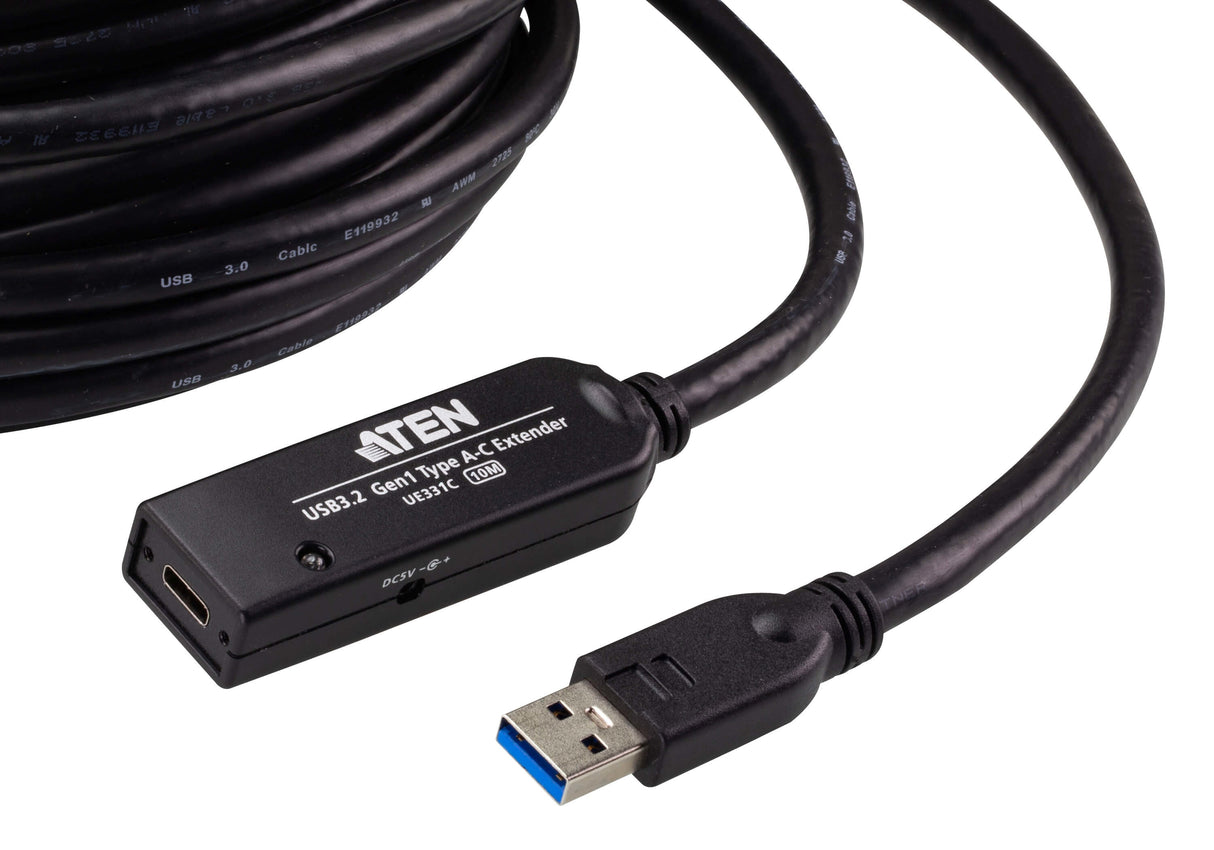ATEN UE331C USB cable USB 3.2 Gen 1 (3.1 Gen 1) 10 m USB A 5 Gbit/s Black