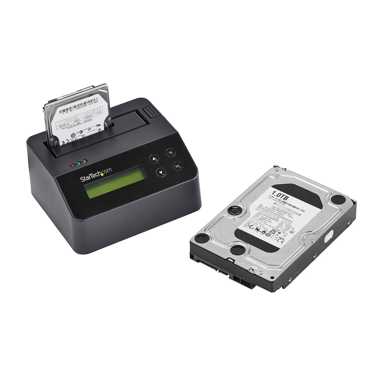 StarTech.com Single Bay Hard Drive Eraser, Standalone HDD/SSD Sanitizer, 4Kn, USB 3.0 to SATA III (6 Gbps), 9 Erase Modes, LCD Display, Secure Erase Hard Disk Sanitizer Dock, DB-9 Printer Port, TAA Compliant