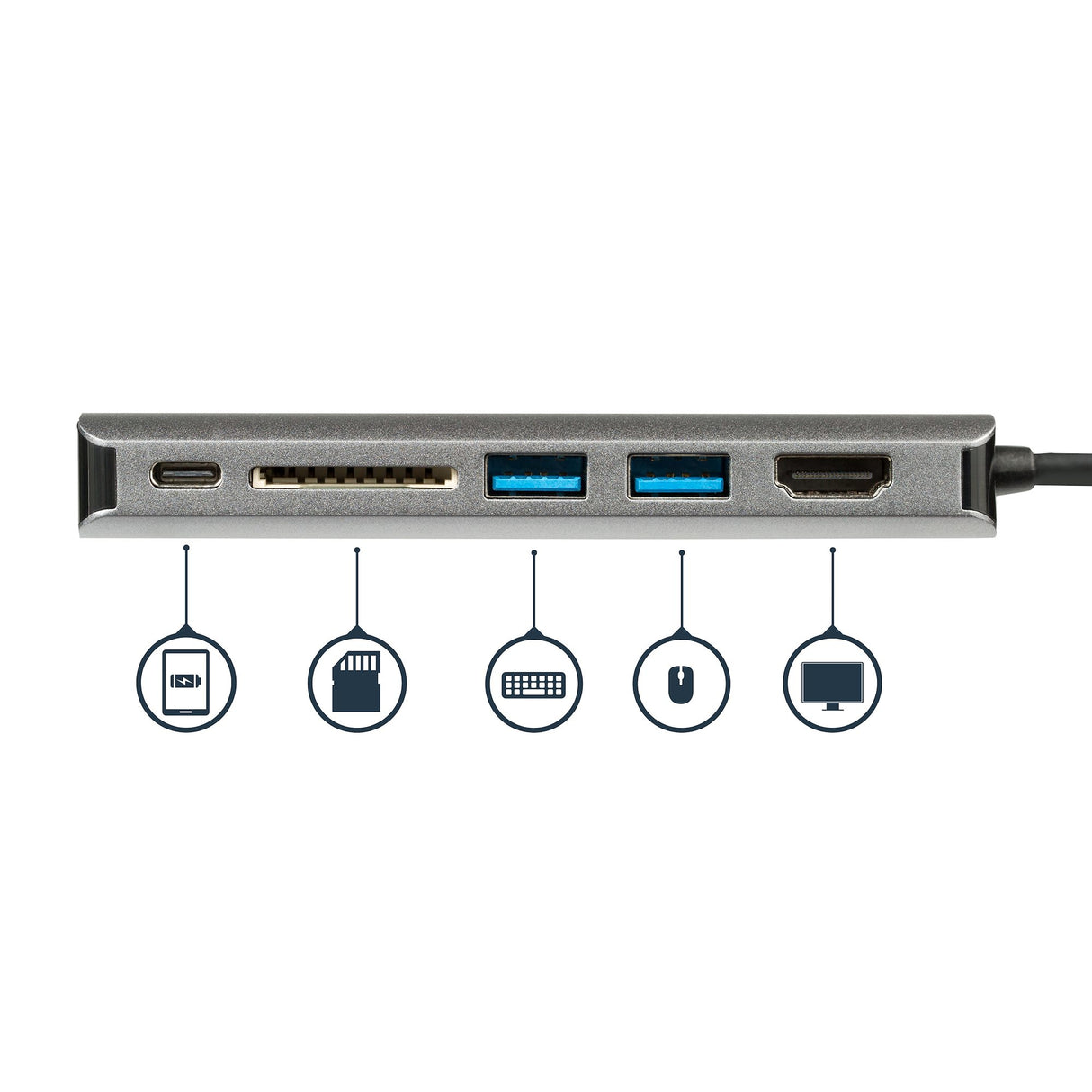 StarTech.com USB C Multiport Adapter, Portable USB-C Dock to 4K HDMI, 2-pt USB 3.0 Hub, SD/SDHC, GbE, 100W PD Pass-Through - USB Type-C/Thunderbolt 3 - REPLACED BY DKT30CSDHPD3
