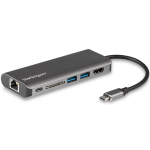 StarTech.com USB C Multiport Adapter, Portable USB-C Dock to 4K HDMI, 2-pt USB 3.0 Hub, SD/SDHC, GbE, 100W PD Pass-Through - USB Type-C/Thunderbolt 3 - REPLACED BY DKT30CSDHPD3