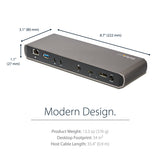 StarTech.com Thunderbolt 3 Dock, Dual Monitor 4K 60Hz TB3 Laptop Docking Station, DisplayPort, 85W PD, 3x USB, GbE - REPLACED BY TB3CDK2DH