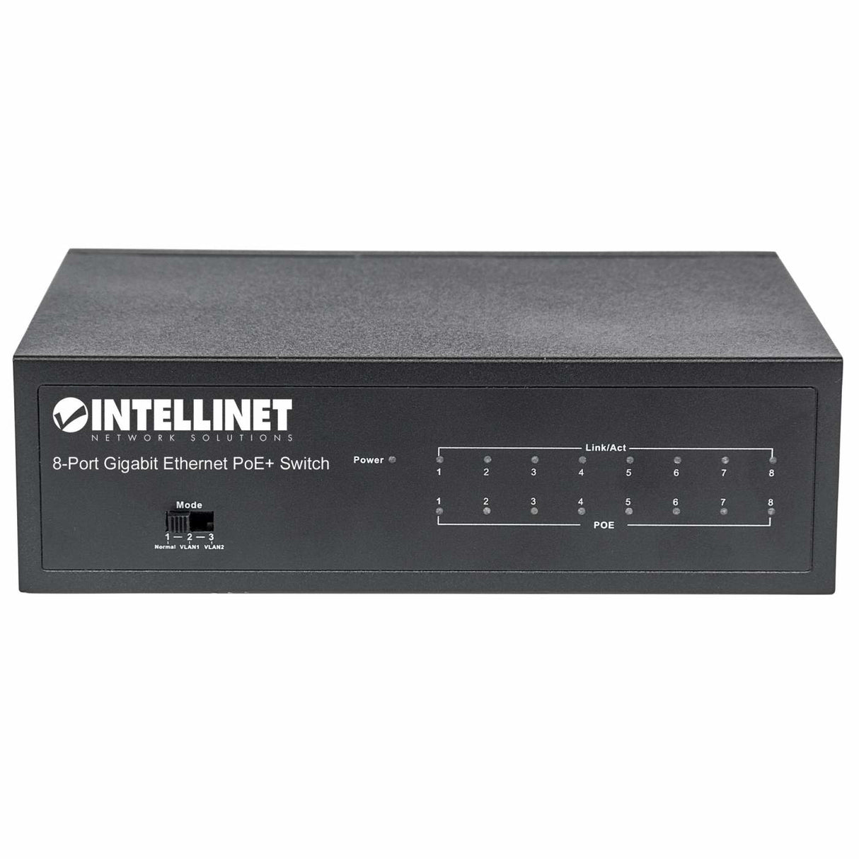 Intellinet 8-Port Gigabit Ethernet PoE+ Switch, IEEE 802.3at/af Power over Ethernet (PoE+/PoE) Compliant, 60 W, Desktop, Box