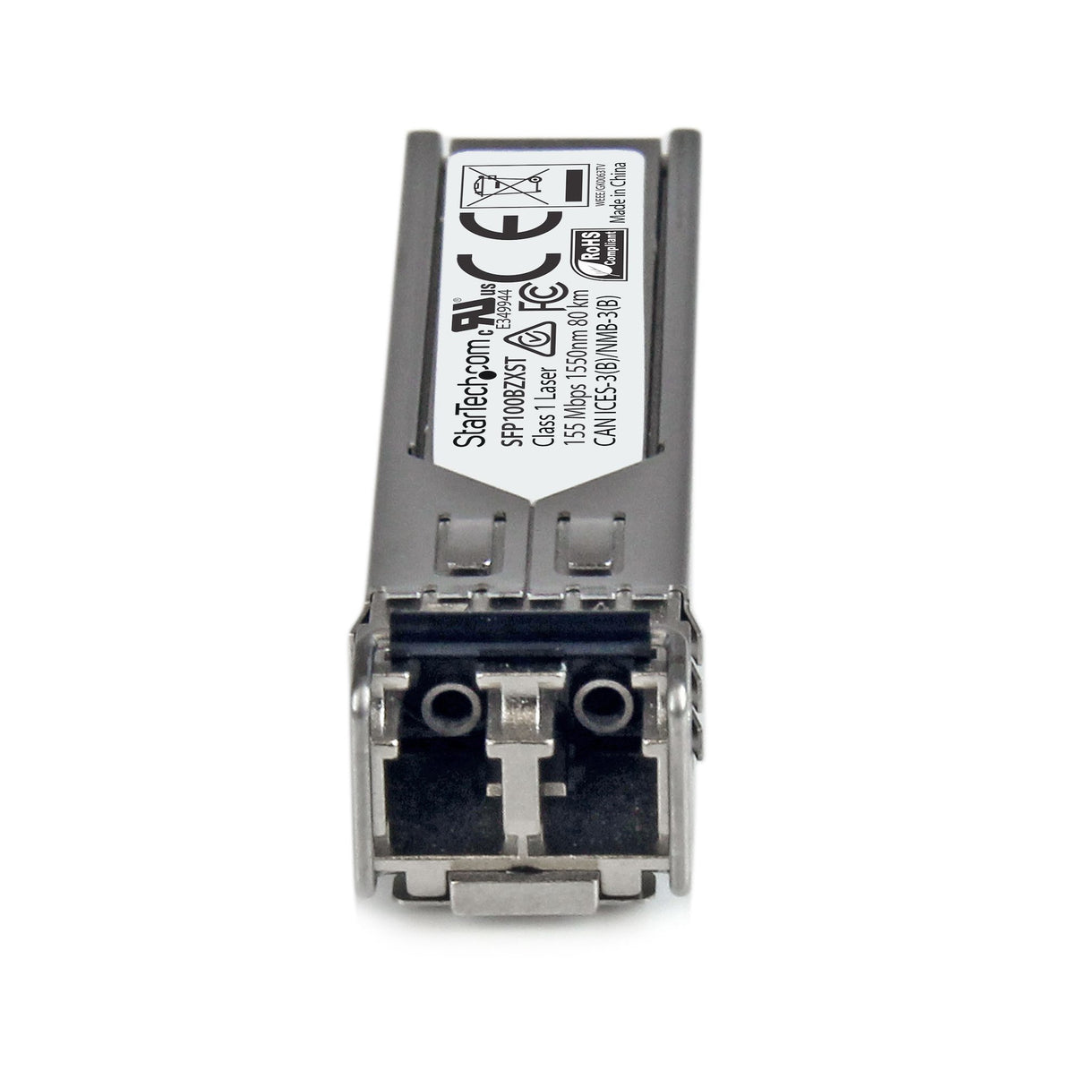 StarTech.com MSA Uncoded SFP Module - 100BASE-ZX - 100MbE Single Mode Fiber (SMF) Optic Transceiver - 100Mb Ethernet SFP - LC 80km - 1550nm - DDM