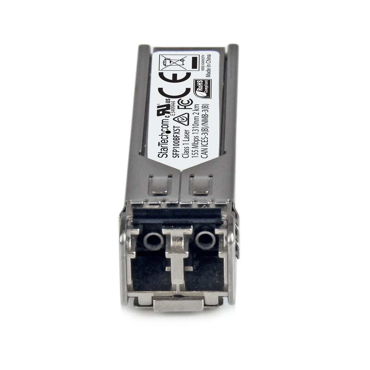 StarTech.com MSA Uncoded SFP Module - 100BASE-FX - 100MbE Multi Mode Fiber (MMF) Optic Transceiver - 100Mb Ethernet SFP - LC 2km - 1310nm - DDM