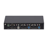 StarTech.com 2-Port Dual-Monitor DisplayPort KVM Switch, RS232 Serial Control, 4K 60Hz, 2x USB 5Gbps Hub Ports, 2x USB 2.0 HID Ports, Hotkey/Pushbutton Switching, TAA Compliant