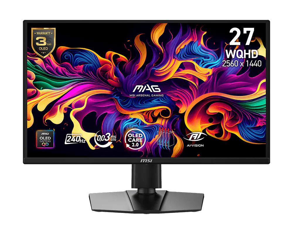 MSI MAG 272QP QD-OLED X24 computer monitor 67.3 cm (26.5") 2560 x 1440 pixels Wide Quad HD Black