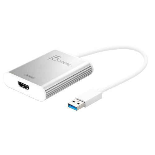 j5create JUA354 USB™ 3.0 to 4K HDM™ Display Adapter, Silver