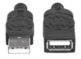 Manhattan USB-A to USB-A Extension Cable, 1m, Male to Female, 480 Mbps (USB 2.0), Hi-Speed USB, Black, Lifetime Warranty, Equivalent to USBEXTAA3BK