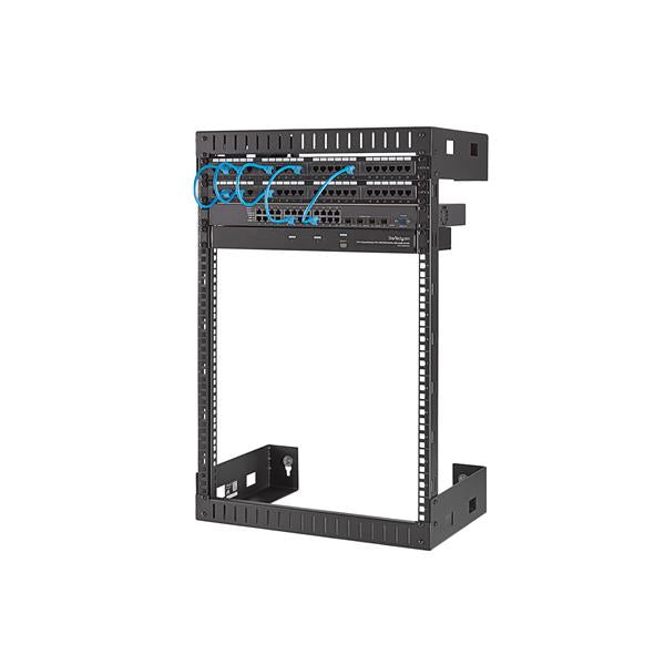 StarTech.com 2-Post 15U Heavy-Duty Wall-Mount Network Rack, 19" Open Frame Server Rack, 12" Deep, Wall Mount Data Rack for IT / AV / Patch Panel / Computer Equipment - Cage Nuts & Screws Included