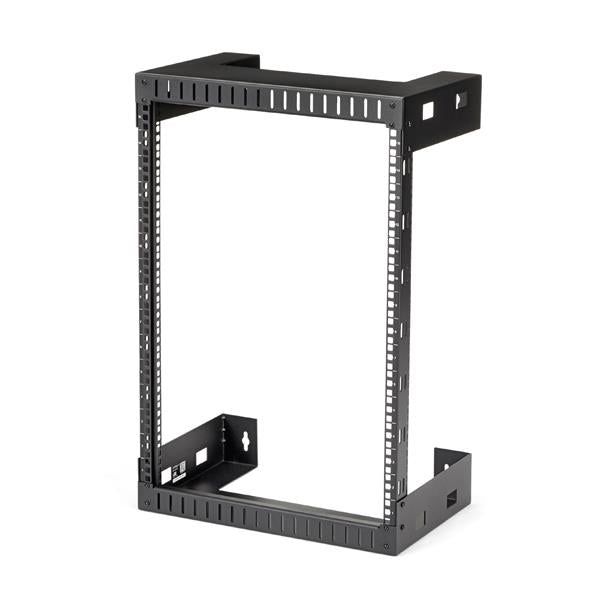 StarTech.com 2-Post 15U Heavy-Duty Wall-Mount Network Rack, 19" Open Frame Server Rack, 12" Deep, Wall Mount Data Rack for IT / AV / Patch Panel / Computer Equipment - Cage Nuts & Screws Included
