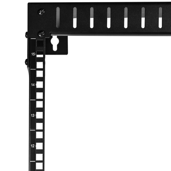 StarTech.com 2-Post 15U Heavy-Duty Wall-Mount Network Rack, 19" Open Frame Server Rack, 12" Deep, Wall Mount Data Rack for IT / AV / Patch Panel / Computer Equipment - Cage Nuts & Screws Included