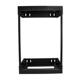 StarTech.com 2-Post 15U Heavy-Duty Wall Mount Network Rack, 19" Open Frame Server Rack with Adjustable Depth, Wall Mount Data Rack for IT / AV / Patch Panel / Computer Equipment - Cage Nuts and Screws Included