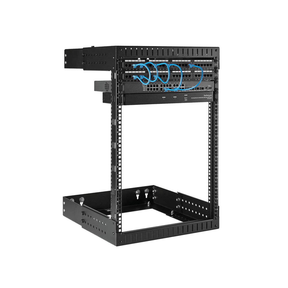 StarTech.com 2-Post 15U Heavy-Duty Wall Mount Network Rack, 19" Open Frame Server Rack with Adjustable Depth, Wall Mount Data Rack for IT / AV / Patch Panel / Computer Equipment - Cage Nuts and Screws Included