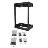 StarTech.com 2-Post 15U Heavy-Duty Wall Mount Network Rack, 19" Open Frame Server Rack with Adjustable Depth, Wall Mount Data Rack for IT / AV / Patch Panel / Computer Equipment - Cage Nuts and Screws Included