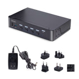 StarTech.com 4-Port DisplayPort KVM Switch, 8K 60Hz / 4K 144Hz, Single Display, DP 1.4, 2x USB 3.0 Ports, 4x USB 2.0 HID Ports, Push-Button & Hotkey Switching, TAA Compliant - OS Independent, Metal Housing