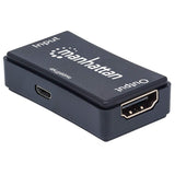 Manhattan HDMI Repeater, 4K@60Hz, Active, Boosts HDMI Signal up to 40m, Black, Three Year Warranty